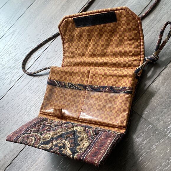 Vera Bradley Designs Colette Wallet Paisley Detachable Strap Retired Vintage - Picture 9 of 11
